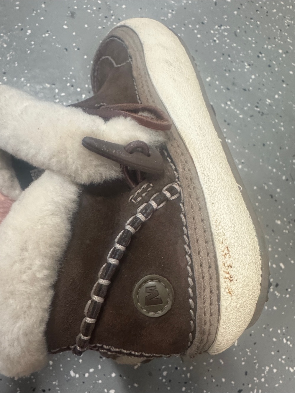 Women’s Merrill Brown Shearling-Lined Slip-On winter Shoes - Picture 5 of 6